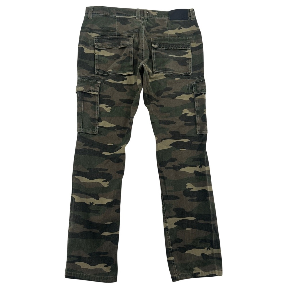 Free World Men Sz 32 Camo Cargo Night Train Regular Fit Utility Army Green Brown